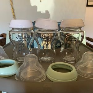 Tommee Tippee Closer to Nature 3 in 1 Convertible Glass Baby Bottles